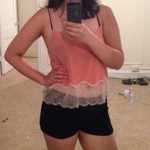 Aritzia 100% silk top in pink